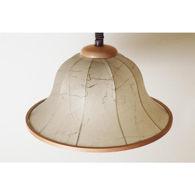 1980s Cocoon Hanging Lamp in Beechwood, 1980s For Sale - Image 5 of 14