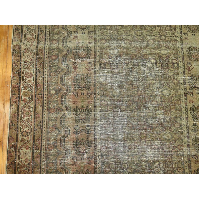 Green Early 20th Century Shabby Chic Malayer - 5'2" x 11'2" For Sale - Image 8 of 10