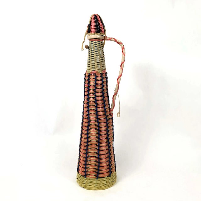 Pink 1960's Mid Century Wrapped Spanish Wine Decanter For Sale - Image 8 of 8