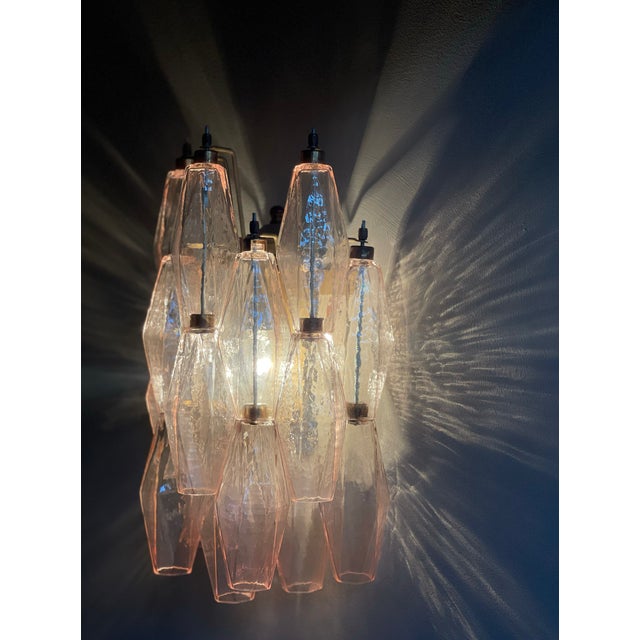 Pink Murano Staircase Corridor Wall Sconces, Set of 2 For Sale - Image 4 of 10