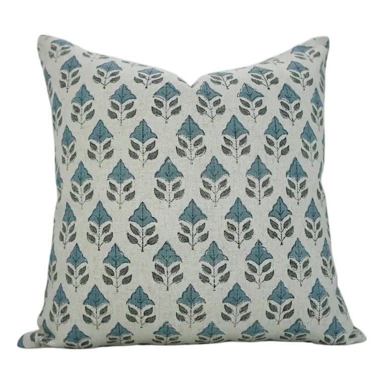 Boho Block Print Water Replicant Cushion Cover 14x36 Inch Cotton Linen- Mayur