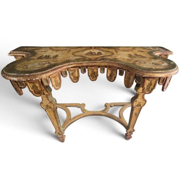Venetian Polychrome and Giltwood Consoles in the style of Lacca Povera, 1790, Set of 2 For Sale - Image 18 of 18