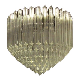 Contemporary Quadriedri Murano Glass Chandelier, 163 Crystal Prisms Quadriedri Scadute For Sale