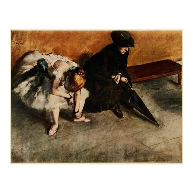 1950s After Edgar Degas "Waiting", First Edition Full-Color Vintage Print For Sale