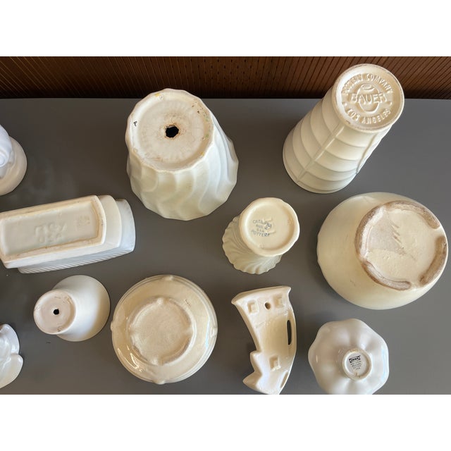 Vintage Cream/White Pottery Ceramics 40s McCoy/Bauer/Usa/Catalina Lot (12) For Sale In Los Angeles - Image 6 of 16