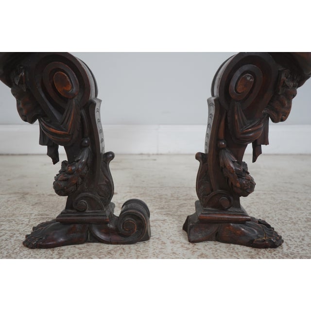 Pair Antique 18th C. French Carved Sculptures of Atlantis For Sale - Image 12 of 14