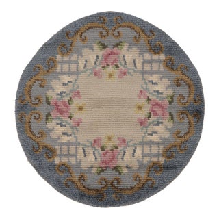 Vintage Swedish Rya Circle Rug, Colorful Scandinavian Floral Patterns - Rug & Kilim For Sale