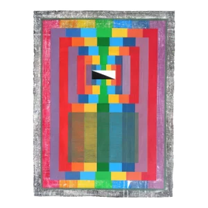 Contemporary Abstract Mixed Media on Paper Painting "Organic Geometry (Spectrum I)" by Michael Barringer