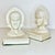 Ivory 1920s Antique Art Deco Folk Art Twin Schoolgirl Busts Bookends - A Pair. For Sale - Image 8 of 8