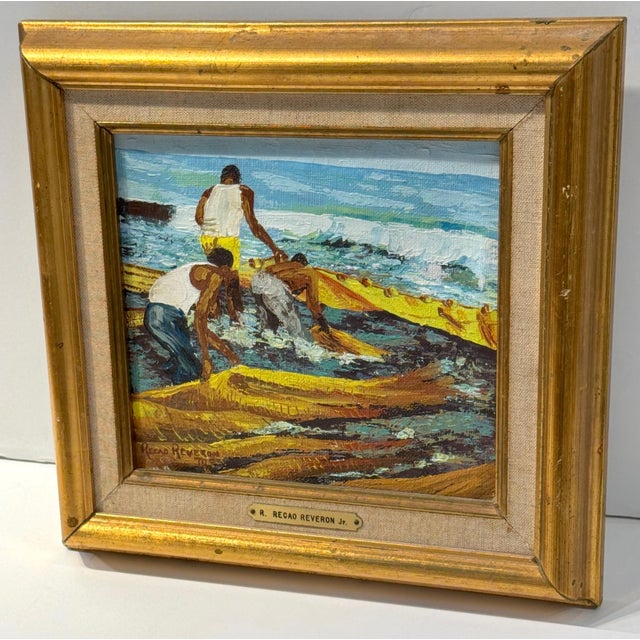 R. Recao Reverón Jr. ‘The Fishermen’ 1970 — Coastal Beach Seascape For Sale - Image 9 of 11