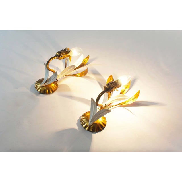 Vintage Gilt Sheaf of Wheat Wall Lights by Hans Kögl, 1960s, Set of 2 For Sale - Image 9 of 11