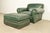 Contemporary Century Furniture Art Deco Studded Leather Lounge Chair With Ottoman For Sale - Image 3 of 12