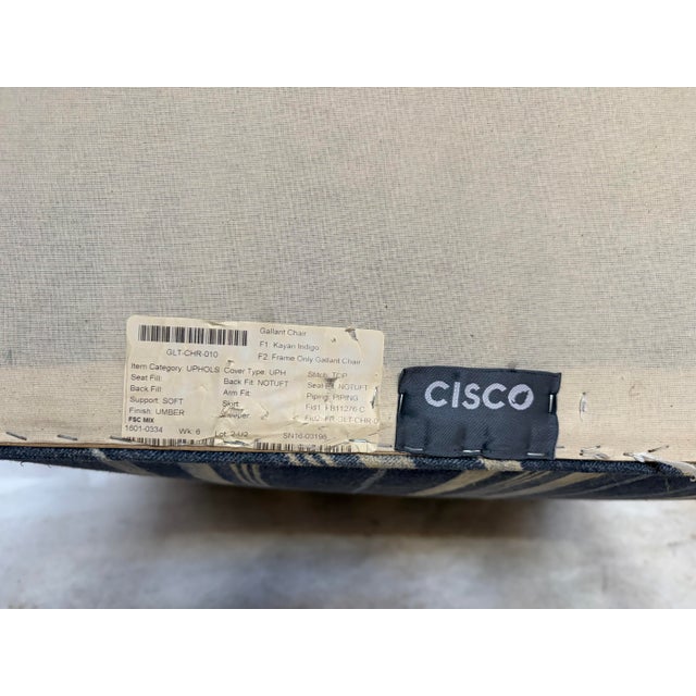Indigo Stripped Upholstered Gallant Armchair by Cisco Home For Sale - Image 15 of 16