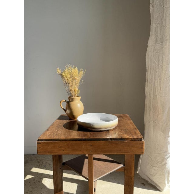 Large White and Earth Ceramic Dish For Sale - Image 9 of 18