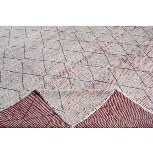 Moroccan Hand Knotted Beni Ourain Rug With Natural Color Organic Wool and Soft Texture,10'4"x14'2" For Sale In New York - Image 6 of 7