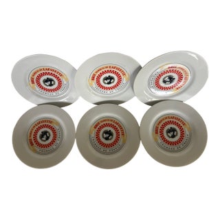 1960s Set of 6 French Cheese Plates For Sale