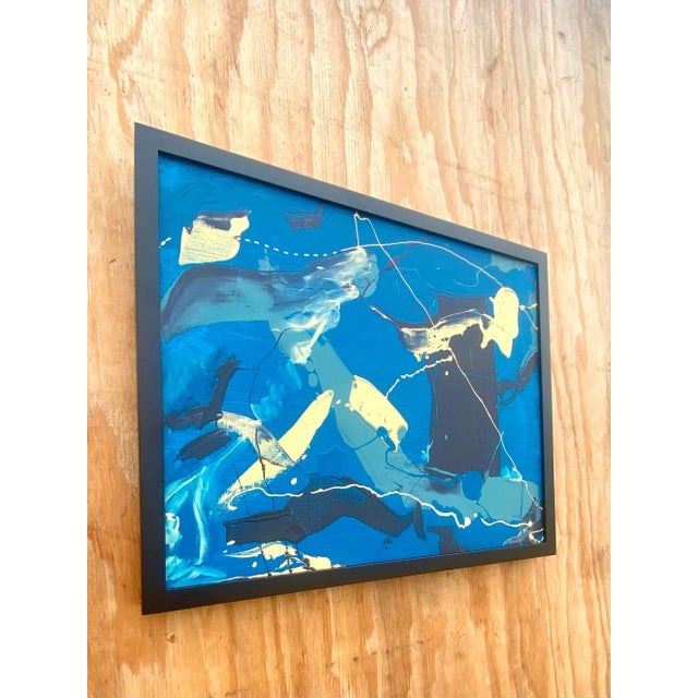 Contemporary Abstract Original Oil Painting Signed D. Batt For Sale - Image 4 of 9