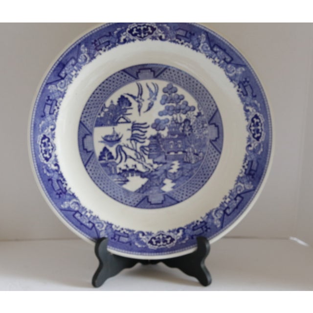 The large ceramic blue and white Willow Design charger is from our collection of Posh Blue and white Willow ceramics.....