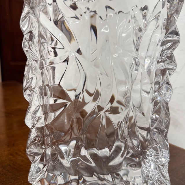 Tapio Wirkkala for Rosenthal Vintage Rosenthal Crystal Crushed Paper Bag Glass Vase For Sale - Image 12 of 12