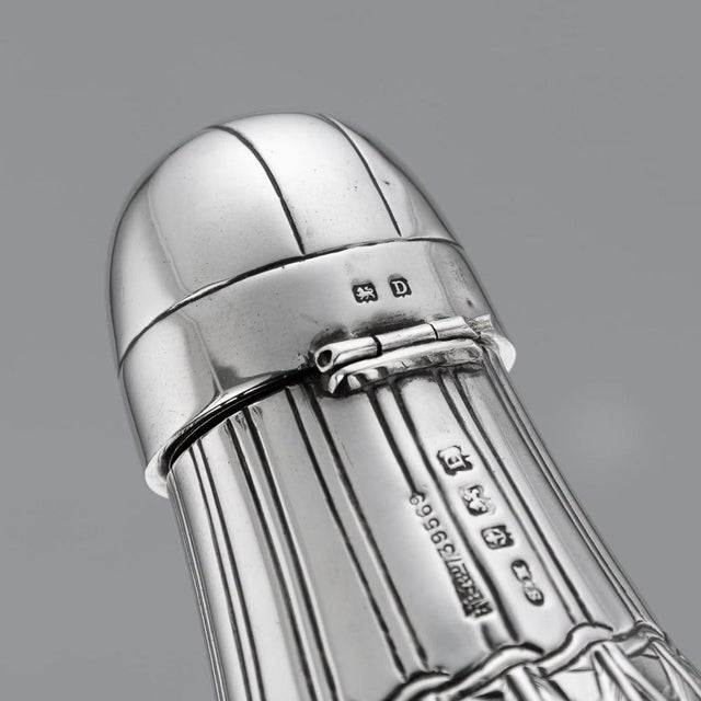 Vintage English Silver Novelty Shuttlecock Inkwell, 1928 For Sale - Image 13 of 16