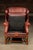 Animal Skin Vintage Leather Wingback Armchair With Ottoman in Red by Whittemore-Sherrill For Sale - Image 7 of 10