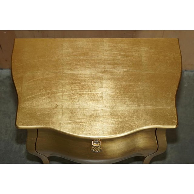 24CT Gold Leaf Canova Nightstands by Fendi Casa, Set of 2 For Sale - Image 4 of 18