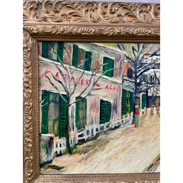 French 1960s Molly Lamb Bobak "Cafe Du Agil" Oil on Board For Sale - Image 3 of 8