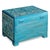 Oriental Blue Painted Pitara Box, 1940s For Sale - Image 4 of 10