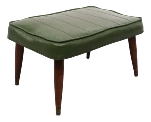 Green Faux Leather Ottoman, 1985
