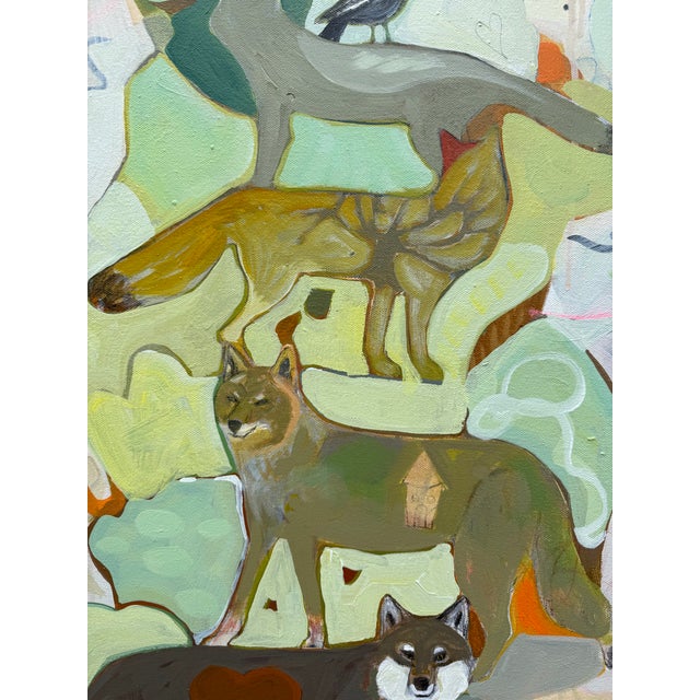 Paint “Celebrate Canids” Wolf, Coyote, Foxes Painting LWren Walraven For Sale - Image 7 of 9