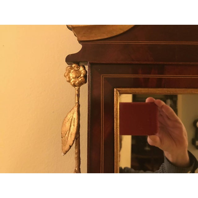 Diminutive Gilt and Mahogany Inlaid Mirror 19th Century For Sale - Image 4 of 7