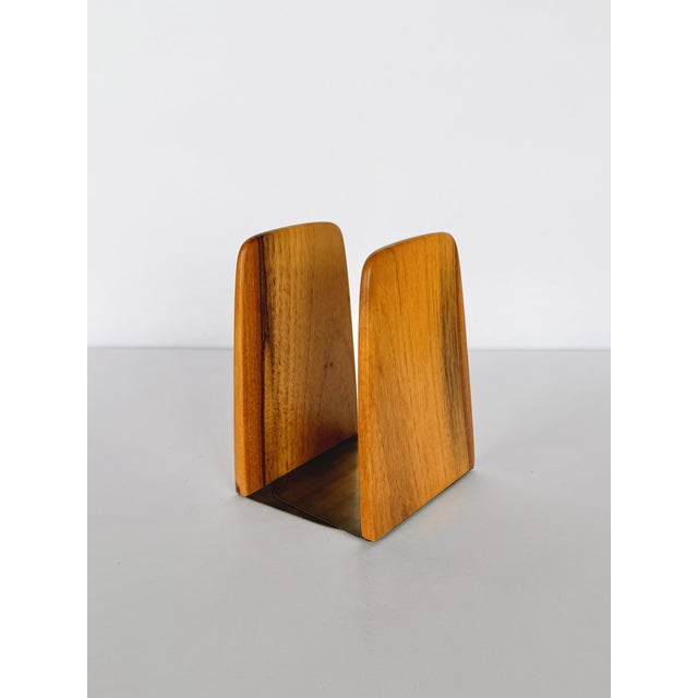 Mid-Century Modern Mid-Century Sculptural Teak Bookends For Sale - Image 3 of 8