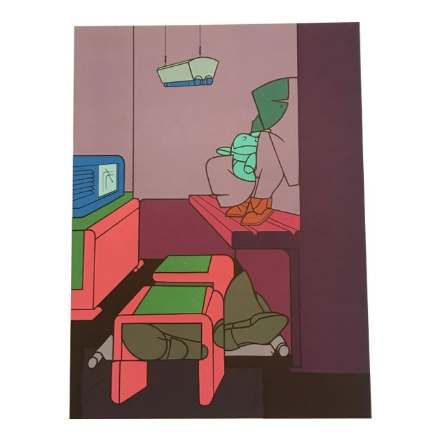 Adami Original Lithograph Dm05188 Derriere Le Miroir 1970 For Sale