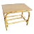 Boho Chic Bamboo and Wood Grain Laminate Side Table For Sale