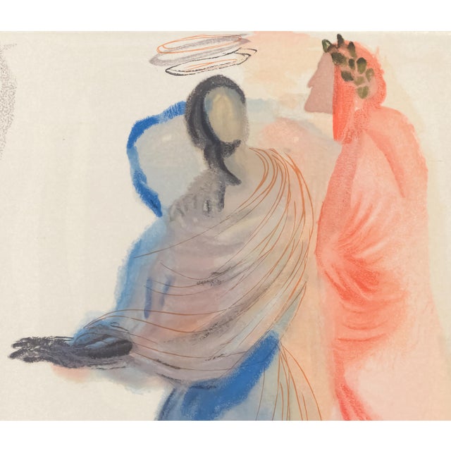 Abstract 1963 Dalí Divine Comedy Engraving Paradis Chant 18 "Le Réconfort De Béatrice" (The Comfort of Beatrice) For Sale - Image 3 of 8
