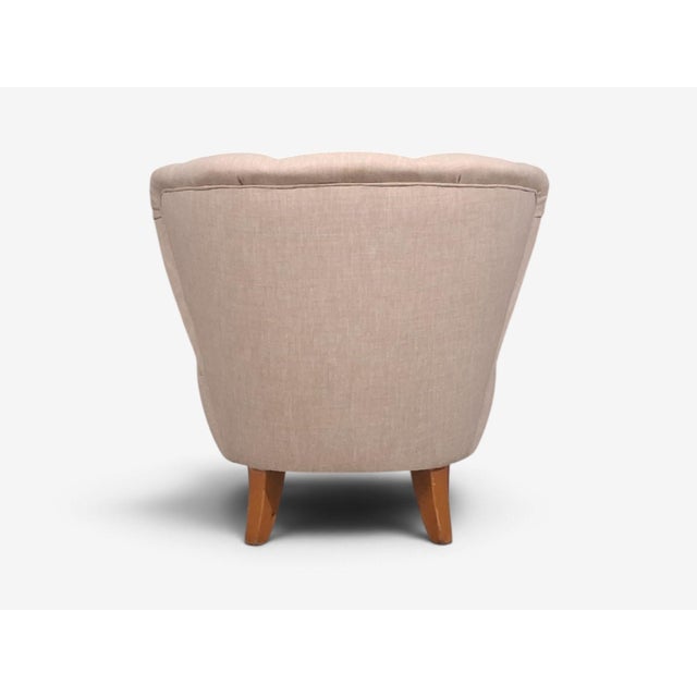 Carl-Johan Boman, Lounge Chairs, Beige Linen, Wood, Finland, 1950s For Sale - Image 11 of 11