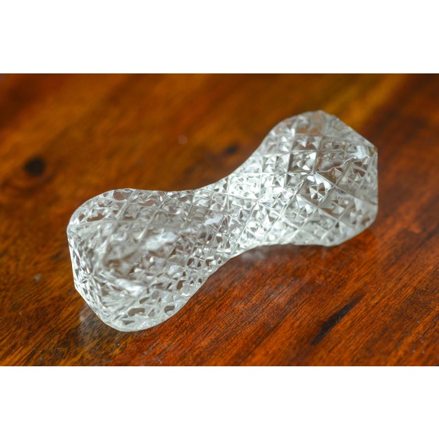 Transparent 1930s Barbell Cut Crystal Knife Rest Serving Soon Rest Tableware Place Setting - Set of 4 For Sale - Image 8 of 13