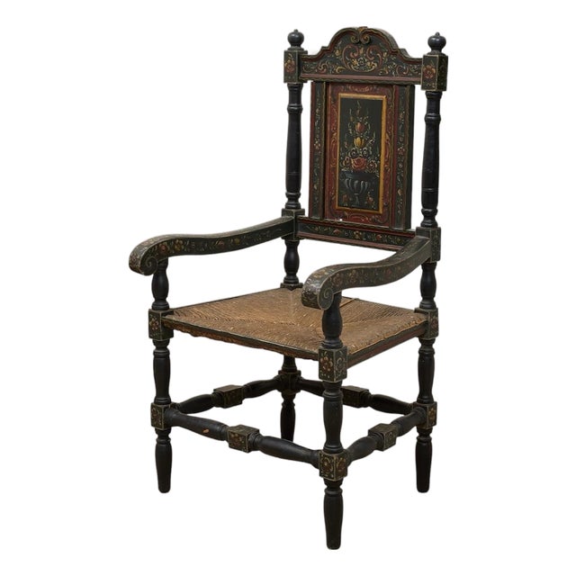19th Century Antique American Hand-Painted Chair For Sale