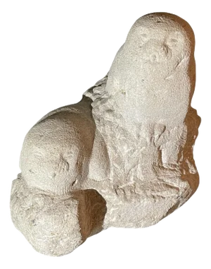 Owls Animal Sculpture in Stone by Herbert Geldhof, 1960s