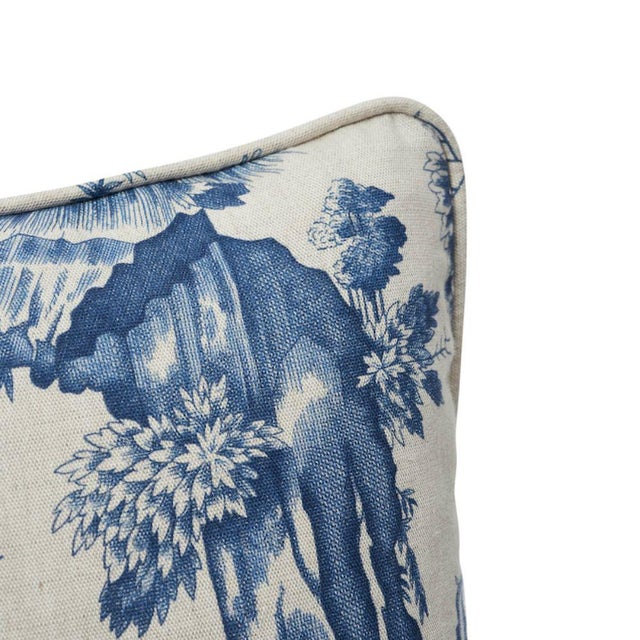 Schumacher Shengyou Blue Toile 18" Pillow For Sale - Image 4 of 5