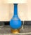 Mid 20th Century Vintage Mid 20th Century Blue Glass Lamp With Hand Painted Gold Detail For Sale - Image 5 of 8
