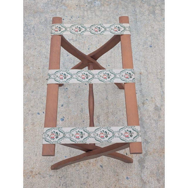 Vintage Wooden Vintage Scheibe Style Folding Luggage Rack Stand For Sale - Image 4 of 12