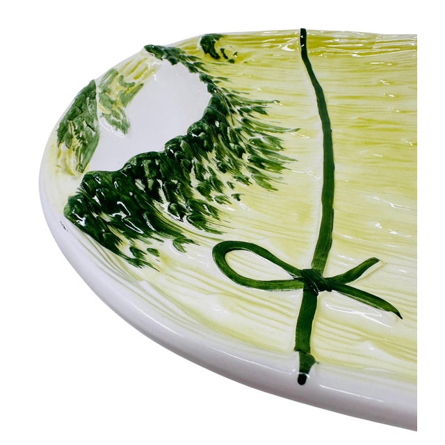 Vintage Casafina Portuguese Majolica Asparagus Serving Platter, 12" For Sale - Image 4 of 12