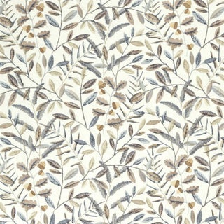 Sanderson Quercus Fabric in Linen/ Steel Blue - a Sample For Sale