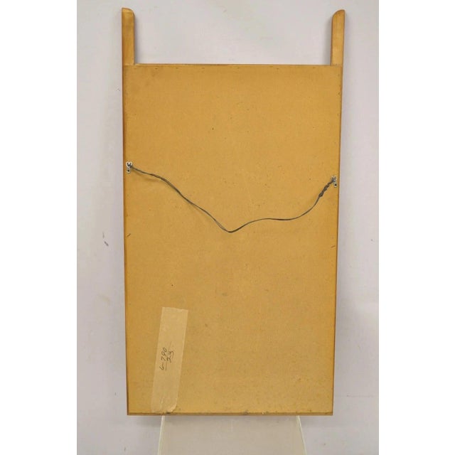 Vintage Mid Century Modern Sculpted Walnut Finial Modernist Wall Mirror For Sale - Image 10 of 11
