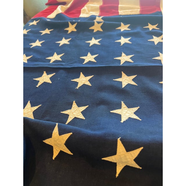 Large WWII-era American Flag, 48-Star, 46w 68l (Approx 4' X 5.5') For Sale In San Francisco - Image 6 of 9