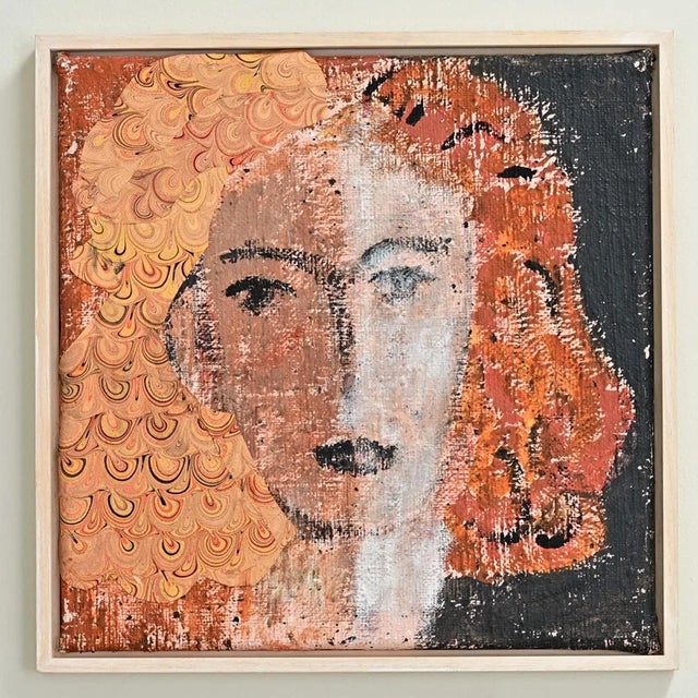 A contemporary painting of a lady by an unknown Dutch artist. The mixed media technique of building up textures on canvas...
