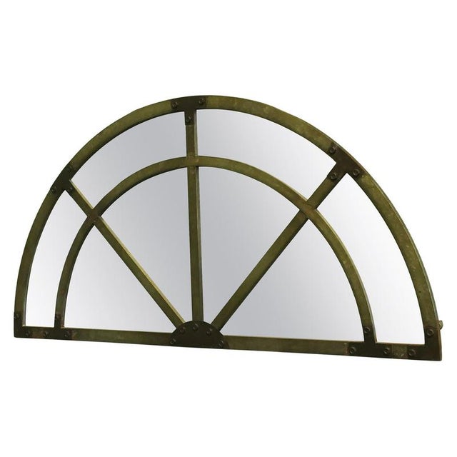 Metal Industrial Arch Top Window Mirror, 1970 For Sale - Image 7 of 7