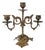 Art Nouveau Gilt Metal Three Light Candelabrum With Leaf and Vine Base 8.5" For Sale