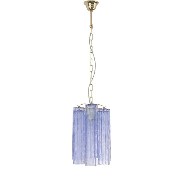 Tronchi Glass Chandelier in Blue Violet, Italy, 1990s For Sale